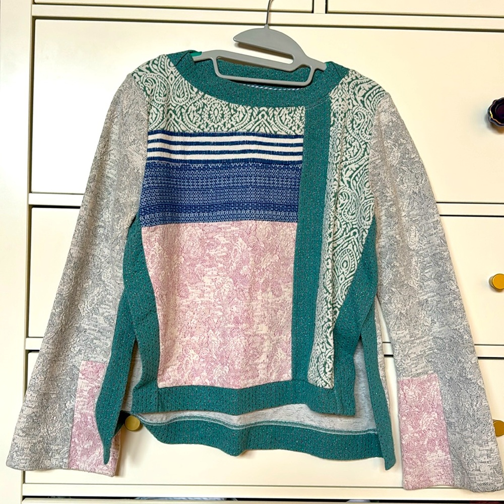 Anthropologie Top with side slit snap detail
